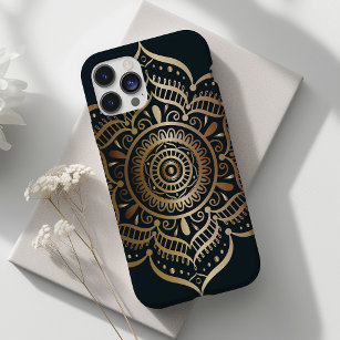 Elegante Chic Gold Black Mandala Case-Mate iPhone Hülle