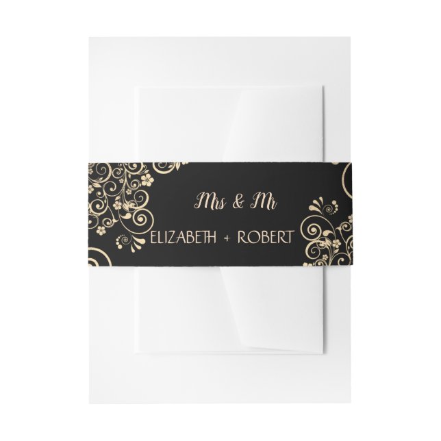 Elegante Chic Gold-Blume Einladungsbanderole (Vorderseite Beispiel)