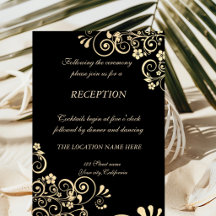Elegante Chic Gold Blume Hochzeitsempfang