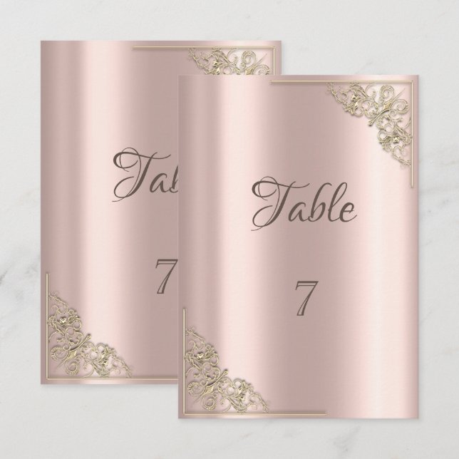 Elegante Chic Gold Frame Rose Gold Einladung (Vorne/Hinten)