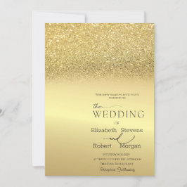 Elegante Chic Gold Glitzer Bokeh Einladung Hochzei
