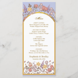Elegante Chic Gold Lavender Wildblume Menükarte