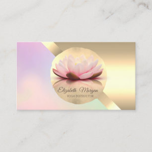 Elegante Chic Gold Lotus Blume Geometrisch Visitenkarte