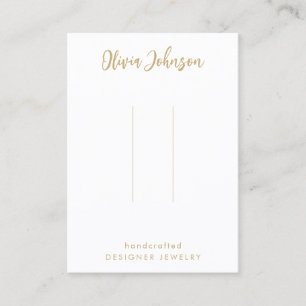 Elegante Chic Gold White Hair Clip Display Visitenkarte