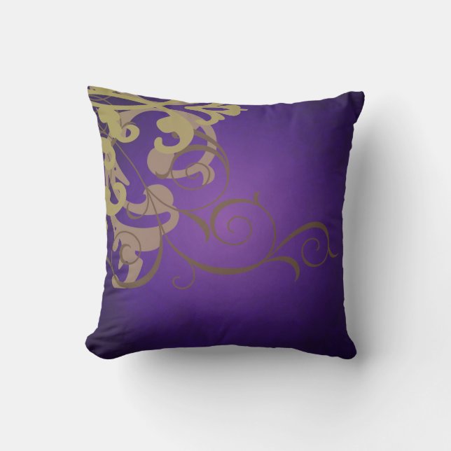 Elegante Chic-Goldrolle lila Mojo Kissen (Vorderseite)