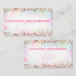 Elegante Chic Holographic Iridescent Rose Gold Visitenkarte
