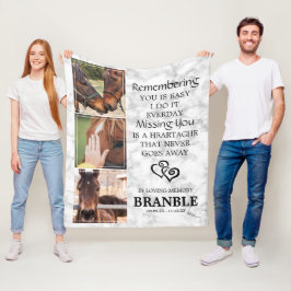 Elegante Chic Horse Memorial Foto Collage Fleecedecke