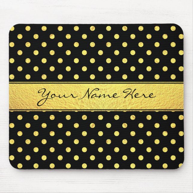 Elegante Chic-Imitat-Goldpolka-Punkte auf Mousepad (Vorne)