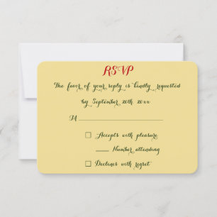 Elegante Chic Imitate Rote Weihnachtsfeier RSVP Karte