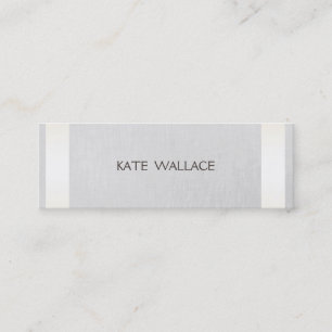 Elegante Chic Imitate Satin Gold Streifen & Gray L Mini Visitenkarte