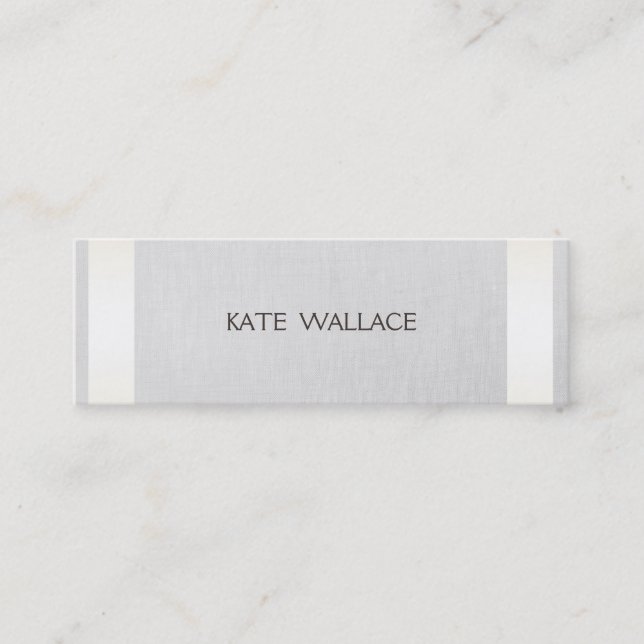 Elegante Chic Imitate Satin Gold Streifen & Gray L Mini Visitenkarte (Vorderseite)