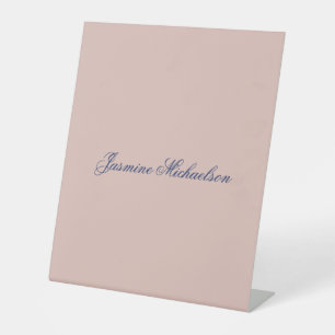 Elegante Chic Kalligrafie Name Roségold Farbe Sockelschild