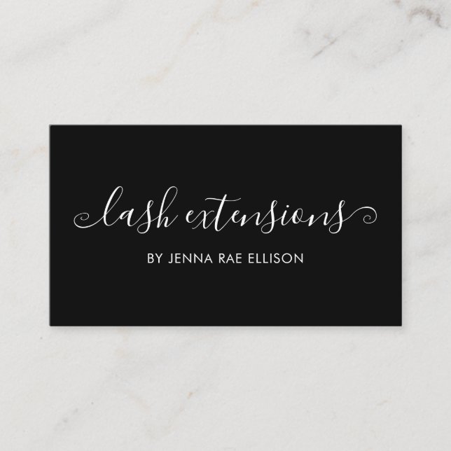 Elegante Chic Lash Aftercare Instruction Card Visitenkarte (Vorderseite)