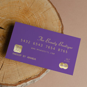 Elegante Chic Lila Gold Luxury Kreditkarte Visitenkarte
