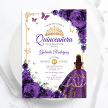 Elegante Chic Lila Rose Gold Quinceanera