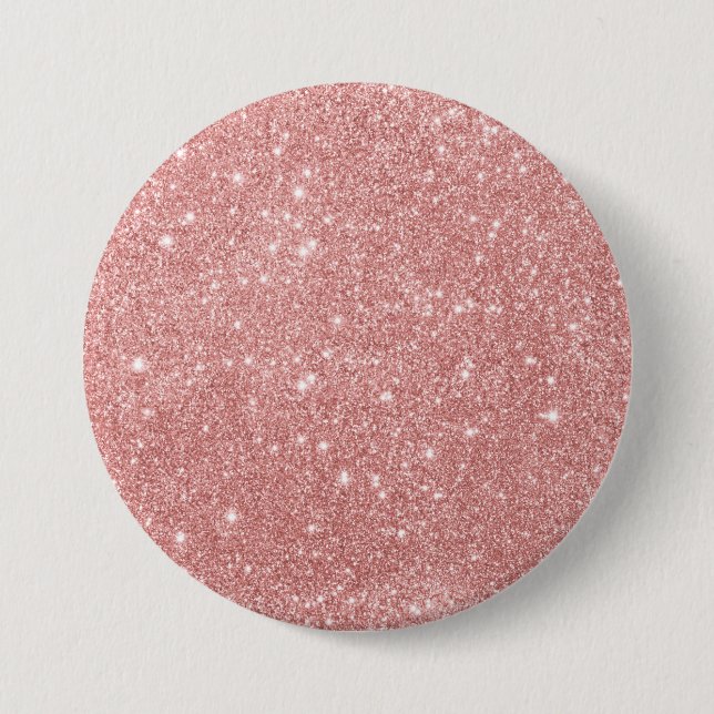 Elegante Chic Luxury Imitate Glitzer Rose Gold Button (Vorderseite)