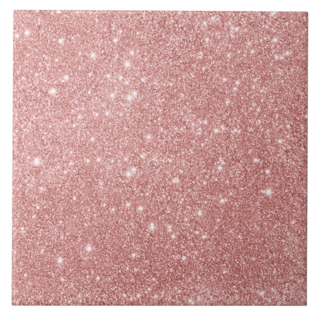 Elegante Chic Luxury Imitate Glitzer Rose Gold Fliese (Vorderseite)