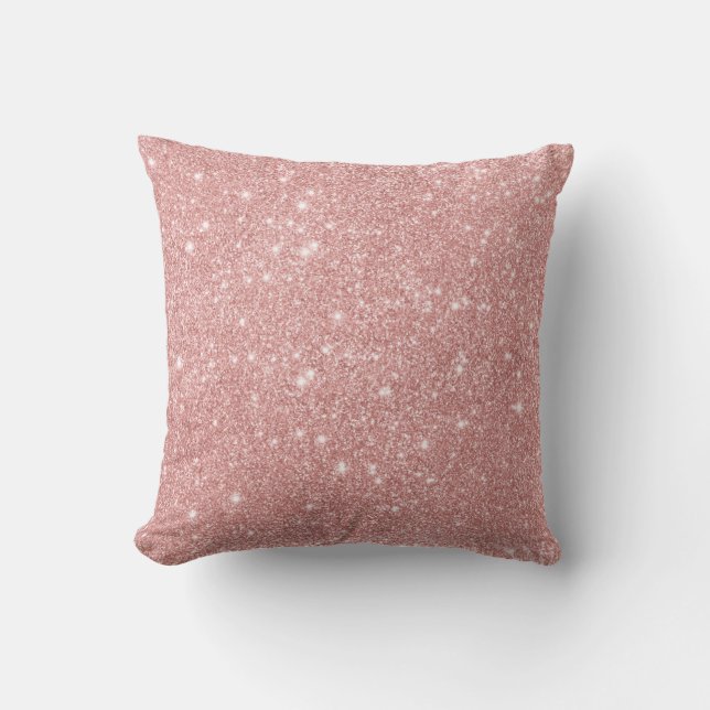 Elegante Chic Luxury Imitate Glitzer Rose Gold Kissen Für Draußen (Vorderseite)