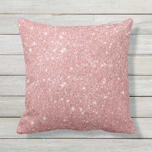 Elegante Chic Luxury Imitate Glitzer Rose Gold Kissen Für Draußen