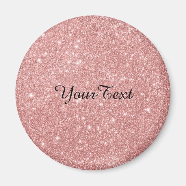 Elegante Chic Luxury Imitate Glitzer Rose Gold Magnet (Vorne)