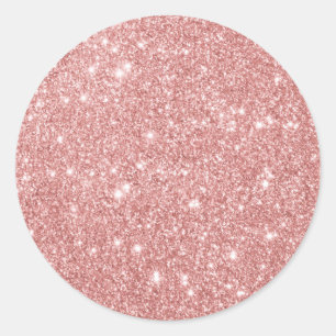Elegante Chic Luxury Imitate Glitzer Rose Gold Runder Aufkleber