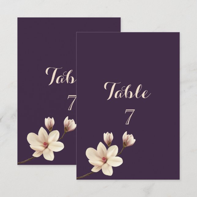 Elegante Chic Magnolia Tafelkarte Einladung (Vorne/Hinten)