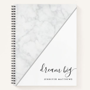 Elegante Chic Marble Traumstrecke Personalisiert Notizbuch