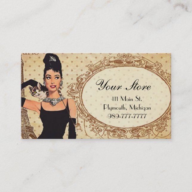 Elegante Chic-Mode-Butike-Geschäfts-Karte Visitenkarte (Vorderseite)