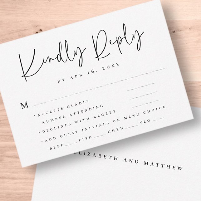 Elegante Chic Modern Simple Typografy Wedding RSVP Karte (Von Creator hochgeladen)