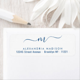Elegante Chic Monogram Navy Blue Modern Typografy