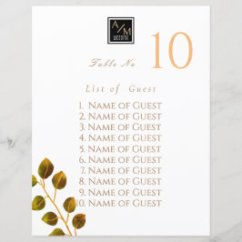 Elegante Chic Monogram Seating Charts
