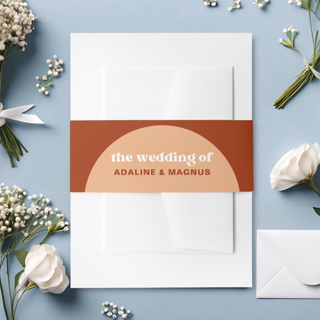 Elegante Chic Peach Terracotta Arch Boho Hochzeit Einladungsbanderole (Von Creator hochgeladen)