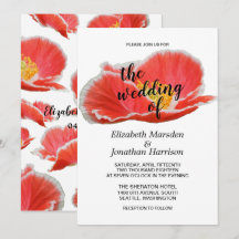 Elegante Chic Red Poppies Blumenhochzeit
