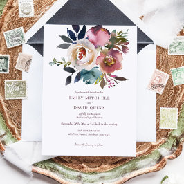 Elegante Chic Romantische Rose Hochzeit Einladung