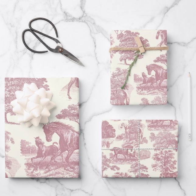 Elegante Chic Rosa Rosa Geschenkpapier Set (Vorderseite)