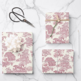 Elegante Chic Rosa Rosa Geschenkpapier Set