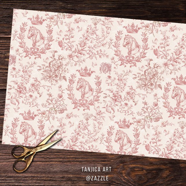 Elegante Chic Rose Beige Reittier Florenz Seidenpapier (Von Creator hochgeladen)