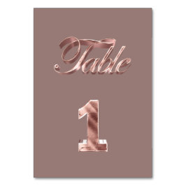 Elegante Chic Rose Gold Party Gäste Tischnummer 1