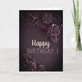 Elegante Chic Rose Gothic Geburtstag Karte