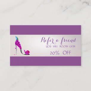 Elegante Chic-Rose, High Heel-Referenzkarte Empfehlungskarte