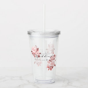 Elegante Chic Rose Hochzeit Acryltrinkbecher