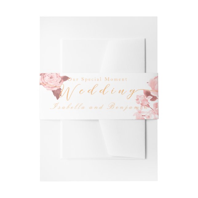 Elegante Chic Rose Hochzeit Einladungsbanderole (Vorderseite Beispiel)