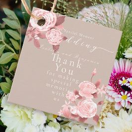 Elegante Chic Rose Hochzeit Geschenkanhänger