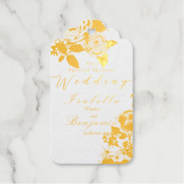 Elegante Chic Rose Hochzeit Geschenkanhänger