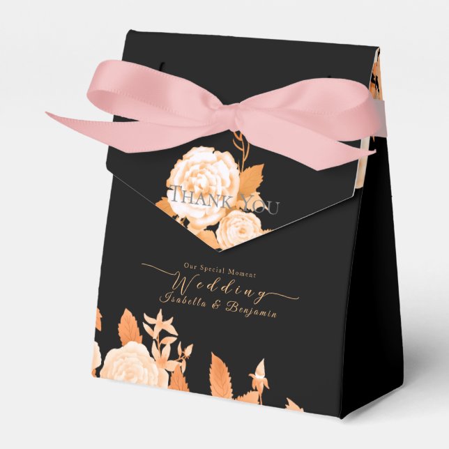 Elegante Chic Rose Hochzeit Geschenkschachtel (Vorderseite)