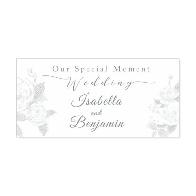 Elegante Chic Rose Hochzeit Permastempel (Design)