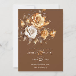 Elegante Chic-Rose | Romantische Engagement Einladung