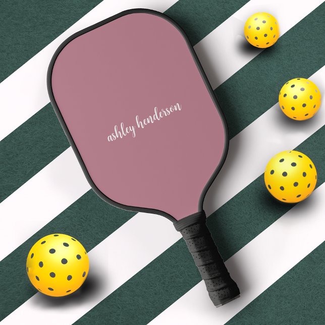 Elegante Chic Rose Rosa Monogramm Name Pickleball Schläger (Von Creator hochgeladen)