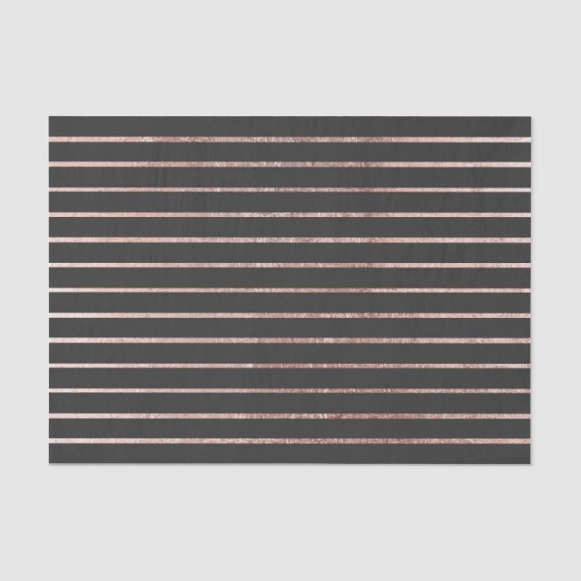 Elegante Chic-Rosen-Goldstreifen und -SCHWARZES Seidenpapier (Vorderseite)
