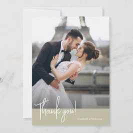 Elegante Chic Sage Green Wedding Dankeskarte